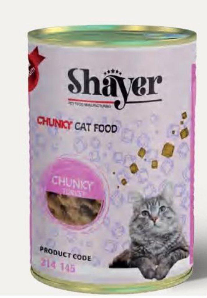 چانک بوقلمون با سس گوشت گربه 400 گرمی shayer