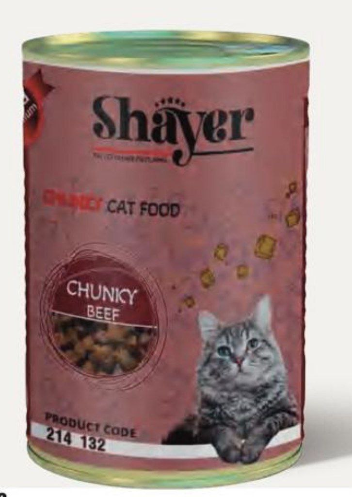 چانک گوشت با سس گوشت گربه 400گرمی shayer
